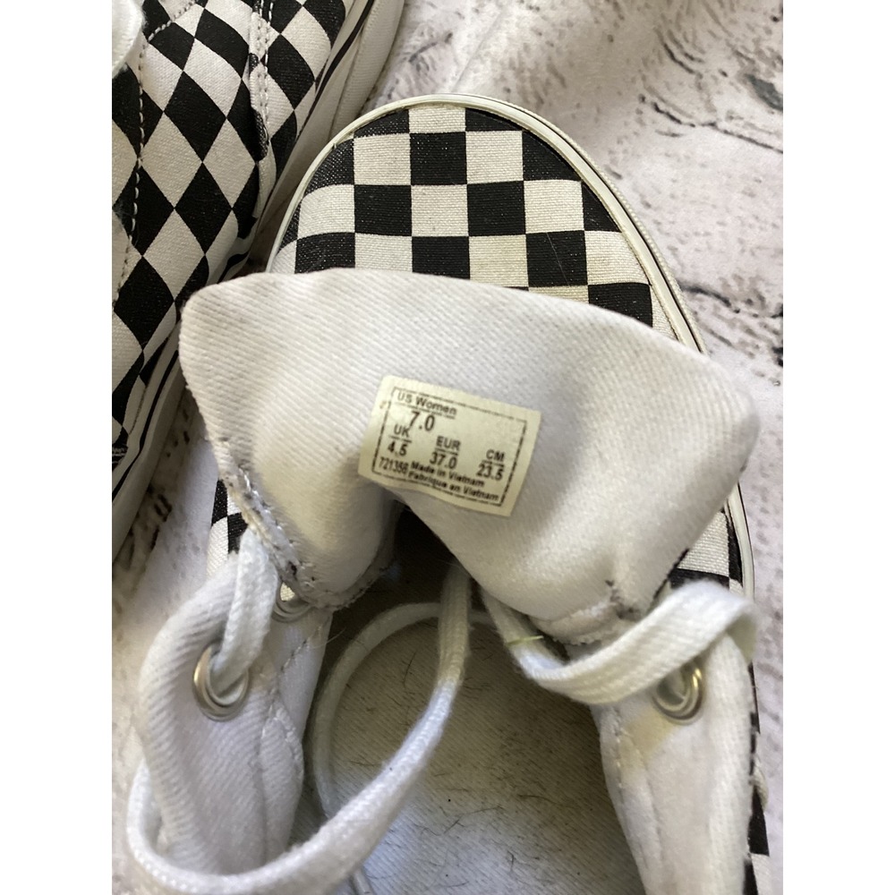 Vans Doheny Checkerboard Sneakers Womens 7 Black White Low Top Skate Shoes - Picture 4 of 5